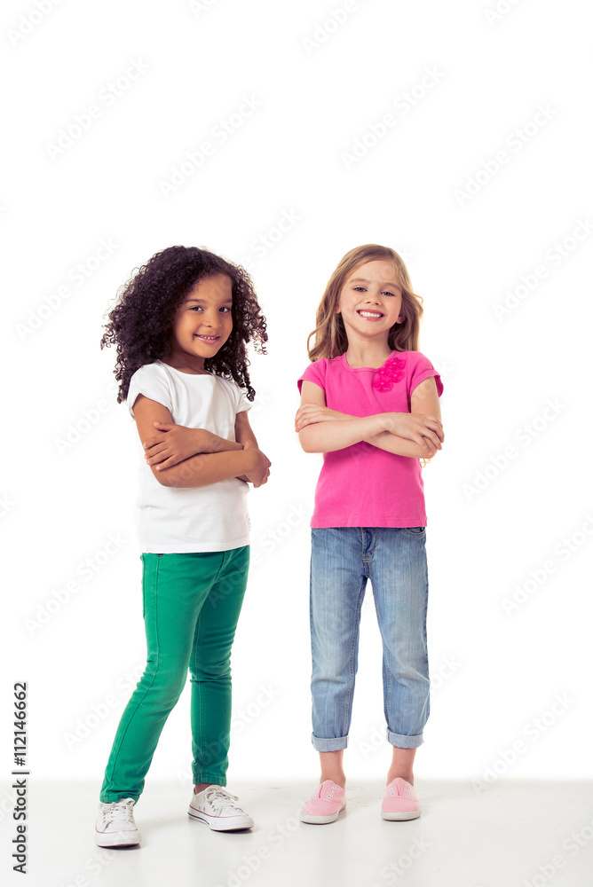 Obraz premium Cute little girls