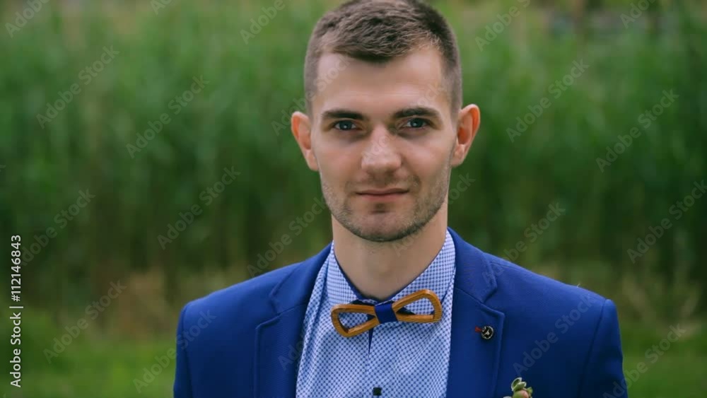 portarait of handsome man in blue suit portarait of handsome man in blue suit