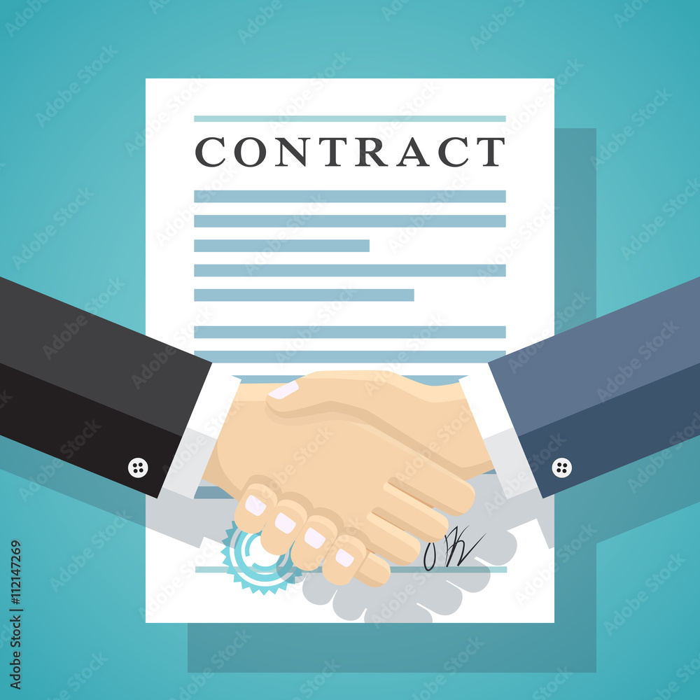 Signing of a treaty business contract. Stock Vector | Adobe Stock