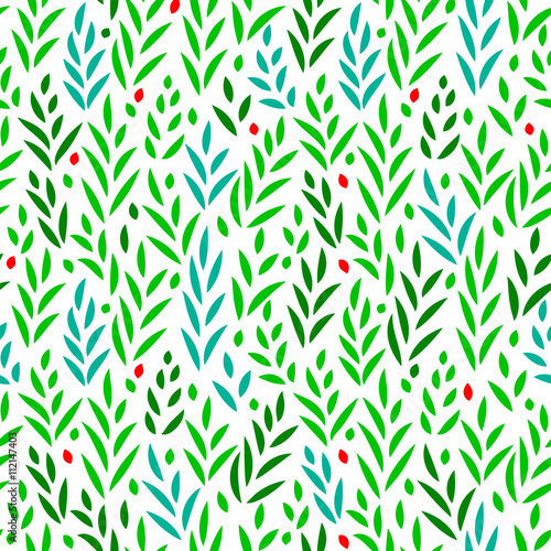 Subtle green leaves floral ...