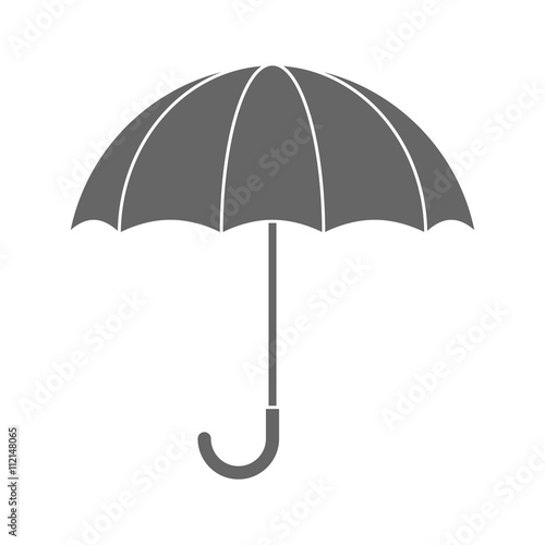 Grey umbrella flat icon