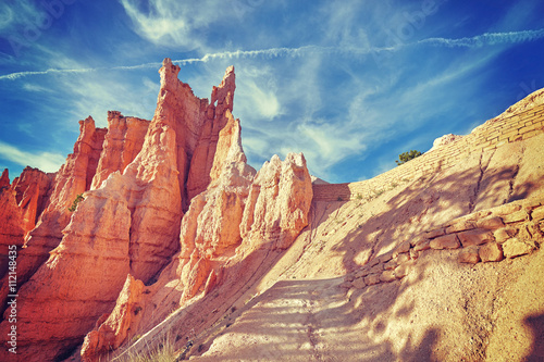 Vintage toned Hoodoos in Bryce Canyon National Park, USA