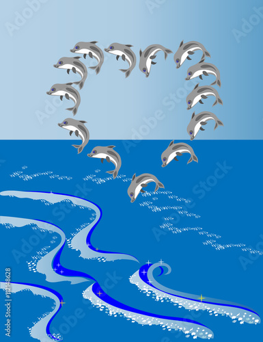 дельфины и море