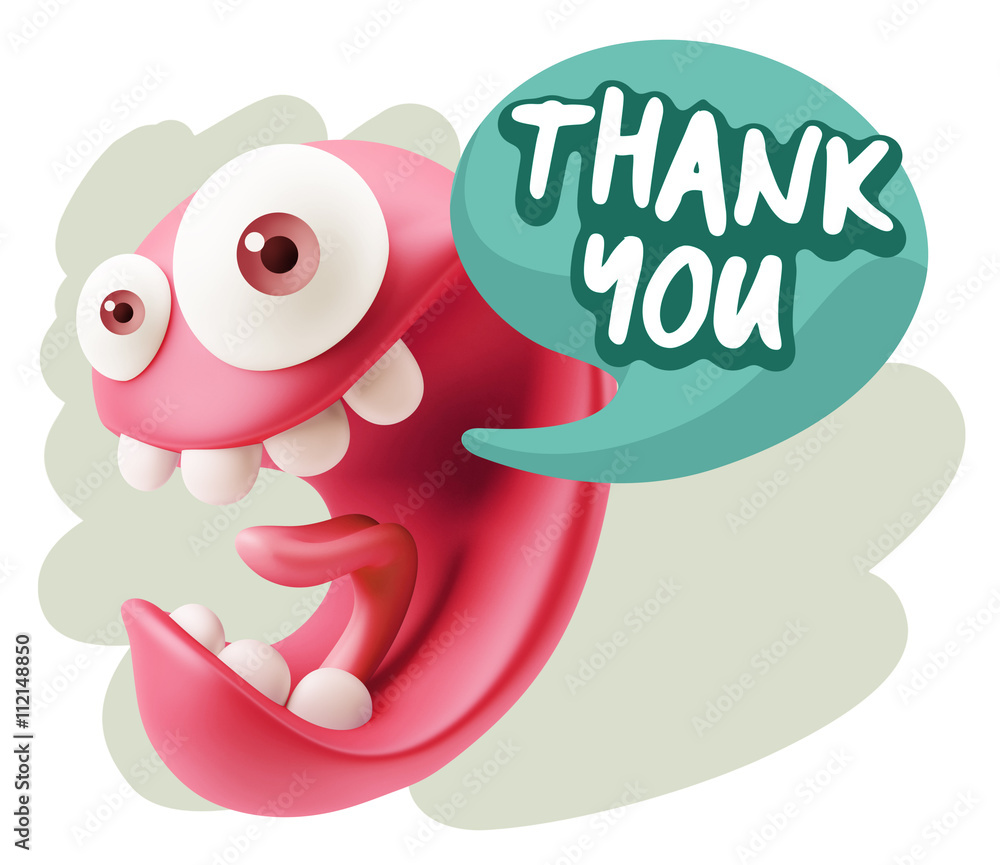 3d Illustration Laughing Character Emoji Expression saying Thank 3d Illustration Laughing Character Emoji Expression saying Thank