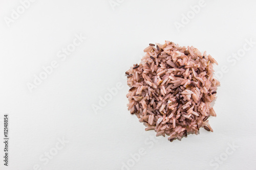 cooked rice mix rice berry rice on white background
