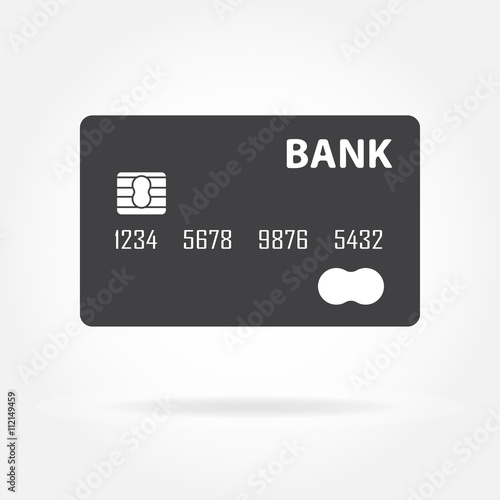 Credit card icon or sign isolated on white background. Vector illustration.
