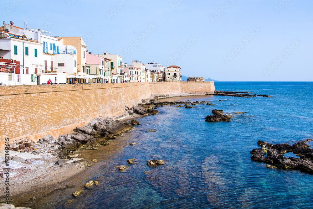 View of the promenade of Alghero, Sardinia View of the promenade of Alghero, Sardinia