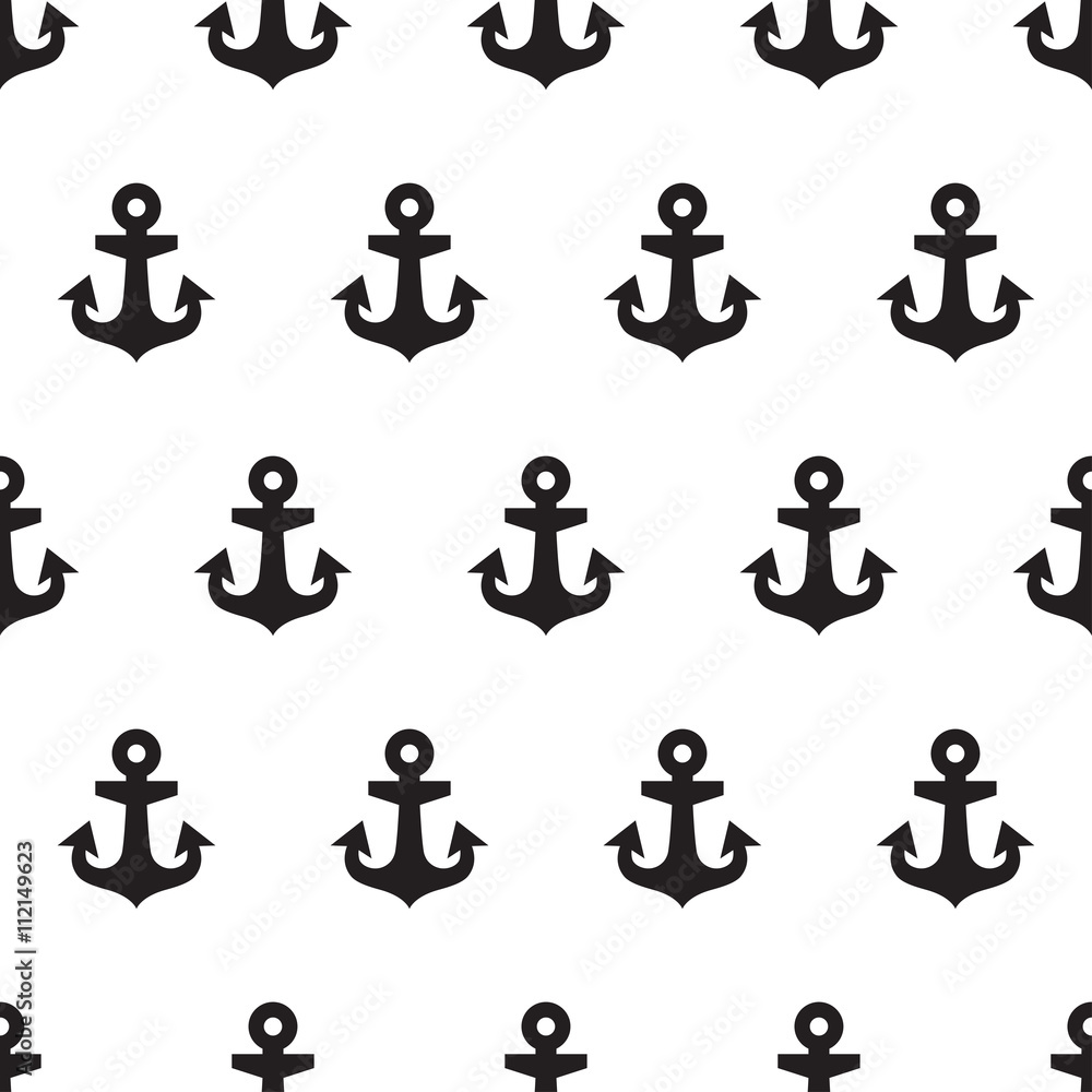 Anchor seamless pattern isolated on white background. Sea design template. Vector illustration. Anchor seamless pattern isolated on white background. Sea design template. Vector illustration.