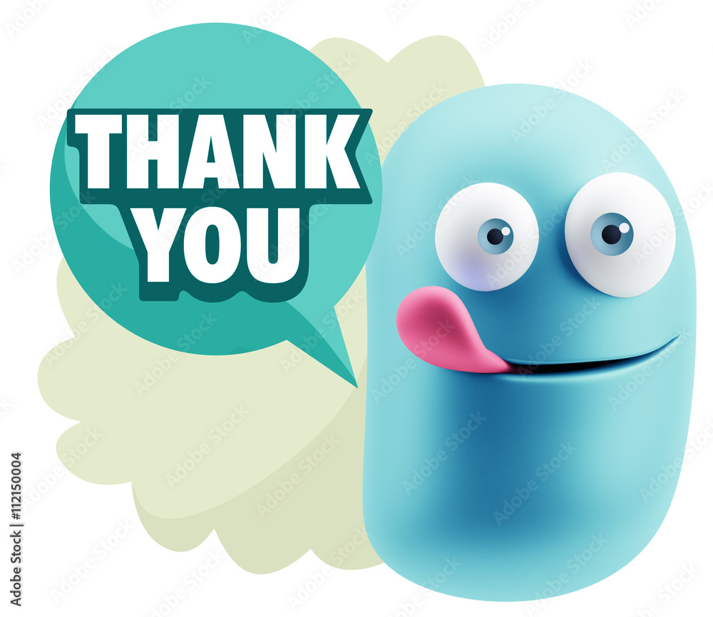 3d Illustration Laughing Character Emoji Expression saying Thank 3d Illustration Laughing Character Emoji Expression saying Thank