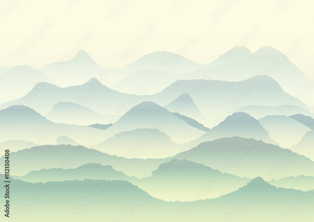 Vector landscape with mountains, background or wallpaper