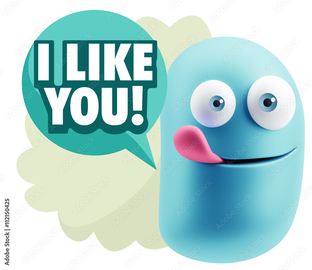 3d Illustration Laughing Character Emoji Expression saying I Lik 3d Illustration Laughing Character Emoji Expression saying I Lik