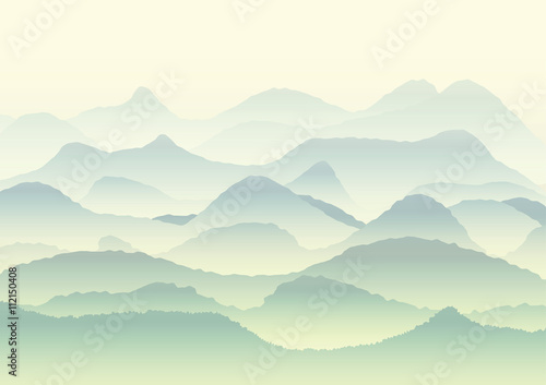 Vector landscape with mountains  background or wallpaper