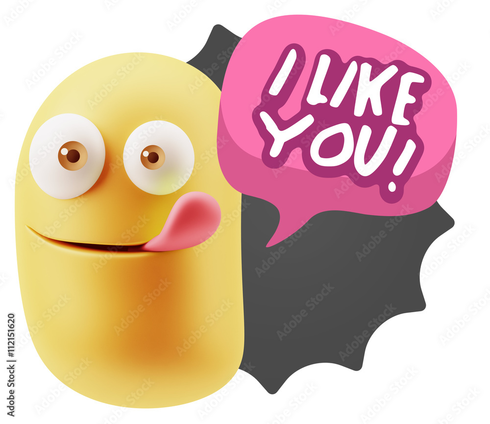 3d Illustration Laughing Character Emoji Expression saying I Lik 3d Illustration Laughing Character Emoji Expression saying I Lik