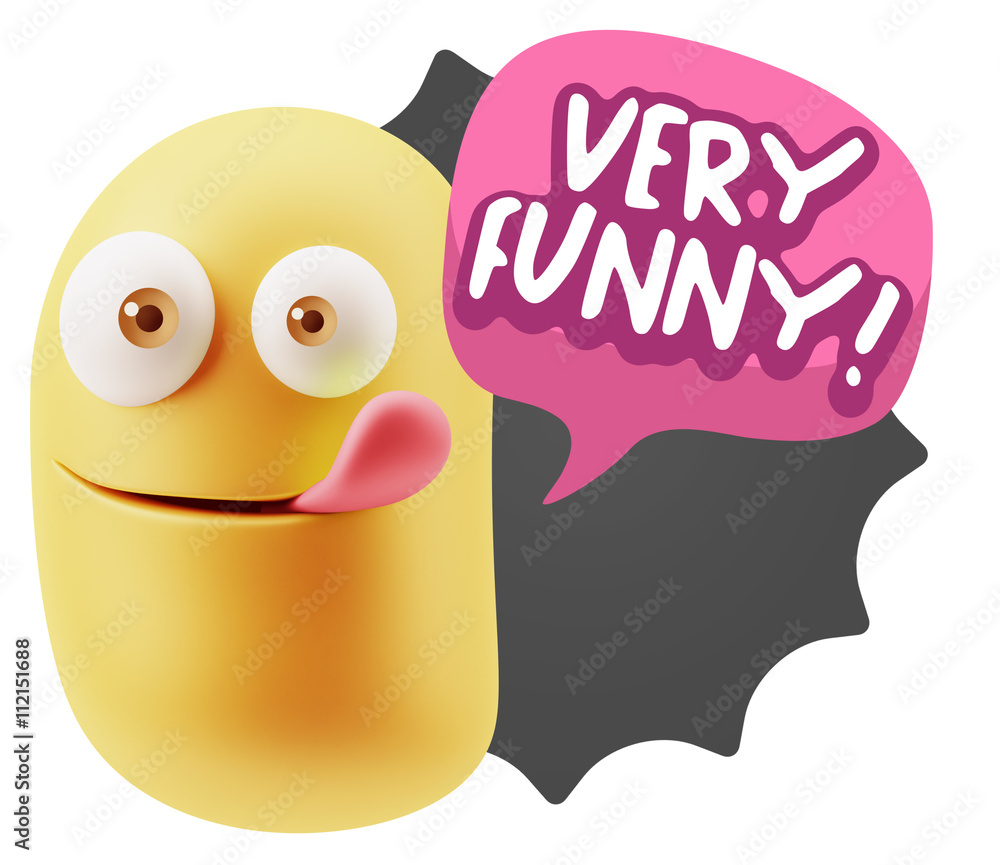 3d Rendering Smile Character Emoticon Expression saying Very Fun 3d Rendering Smile Character Emoticon Expression saying Very Fun