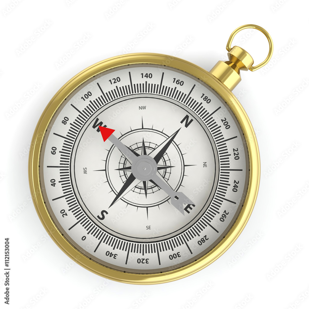Compass isolated on white background with shadow Compass isolated on white background with shadow