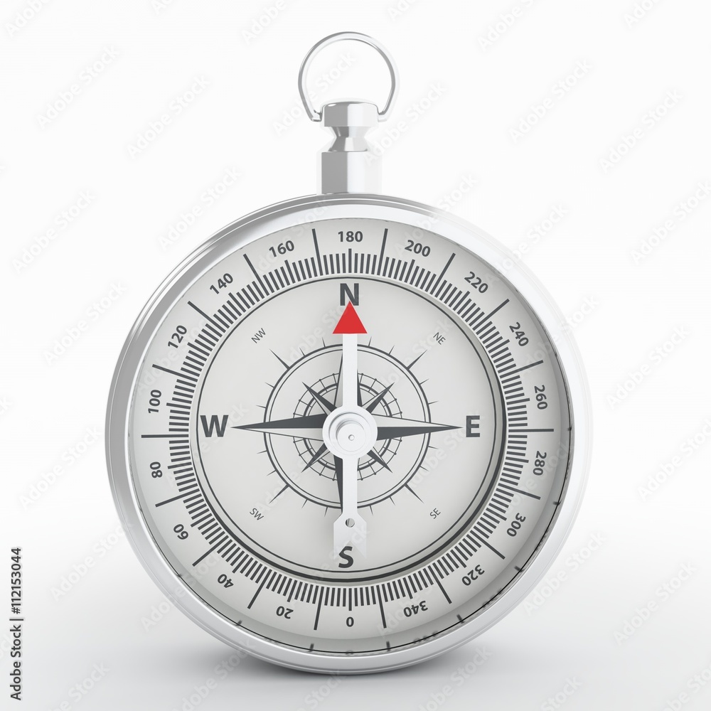 Compass isolated on white background with shadow Compass isolated on white background with shadow