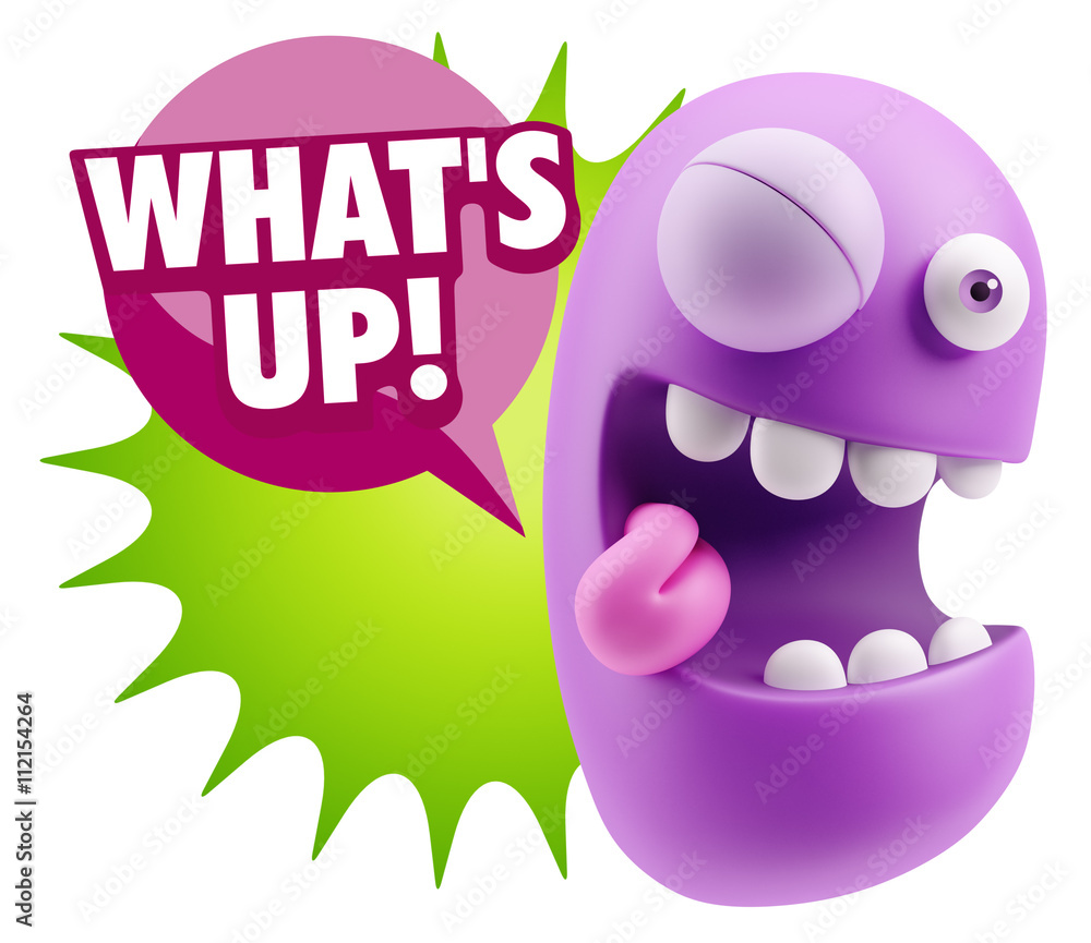 3d Rendering Smile Character Emoticon Expression saying What'S U 3d Rendering Smile Character Emoticon Expression saying What'S U