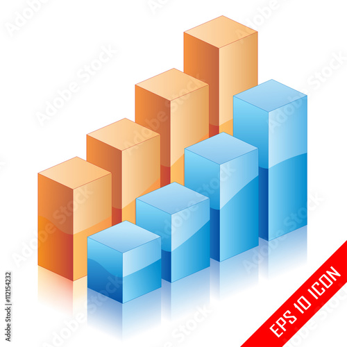 Set of vector design infographics statistics graphs -blue and orange version