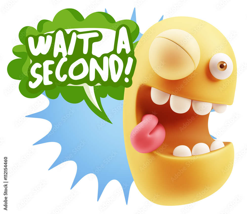 3d Illustration Laughing Character Emoji Expression saying Wait 3d Illustration Laughing Character Emoji Expression saying Wait