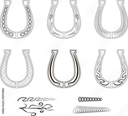 set of ornate horseshoes