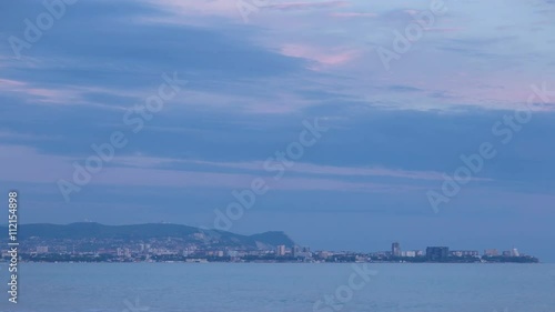 Timelapse city skyline, day to night. Anapa. Krasnodarsky state. black sea photo