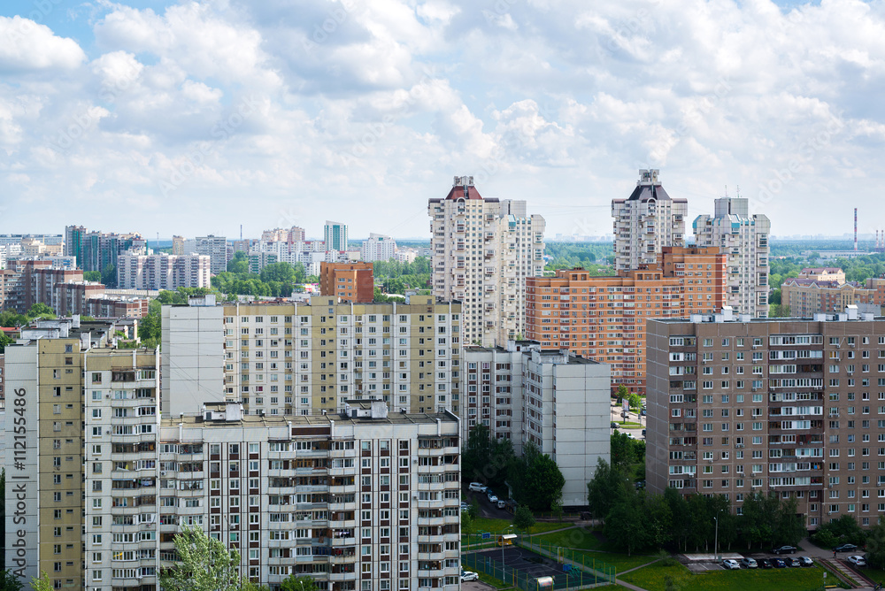 Fototapeta premium Top view of sleeping area in Moscow, Russia