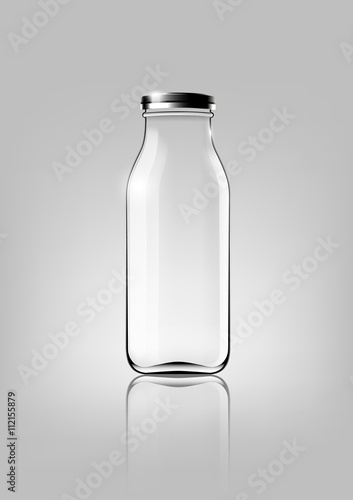 Transparent glass bottle for design package and advertisement ,Vector
