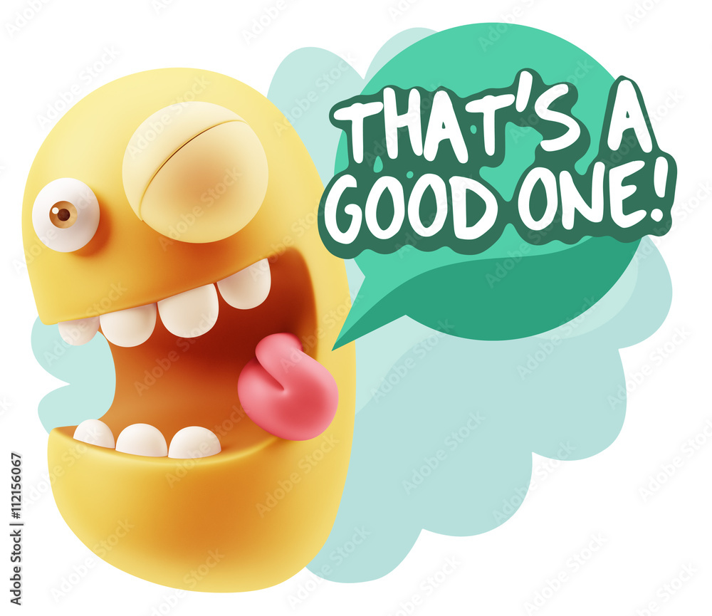 3d Illustration Laughing Character Emoji Expression saying That' 3d Illustration Laughing Character Emoji Expression saying That'