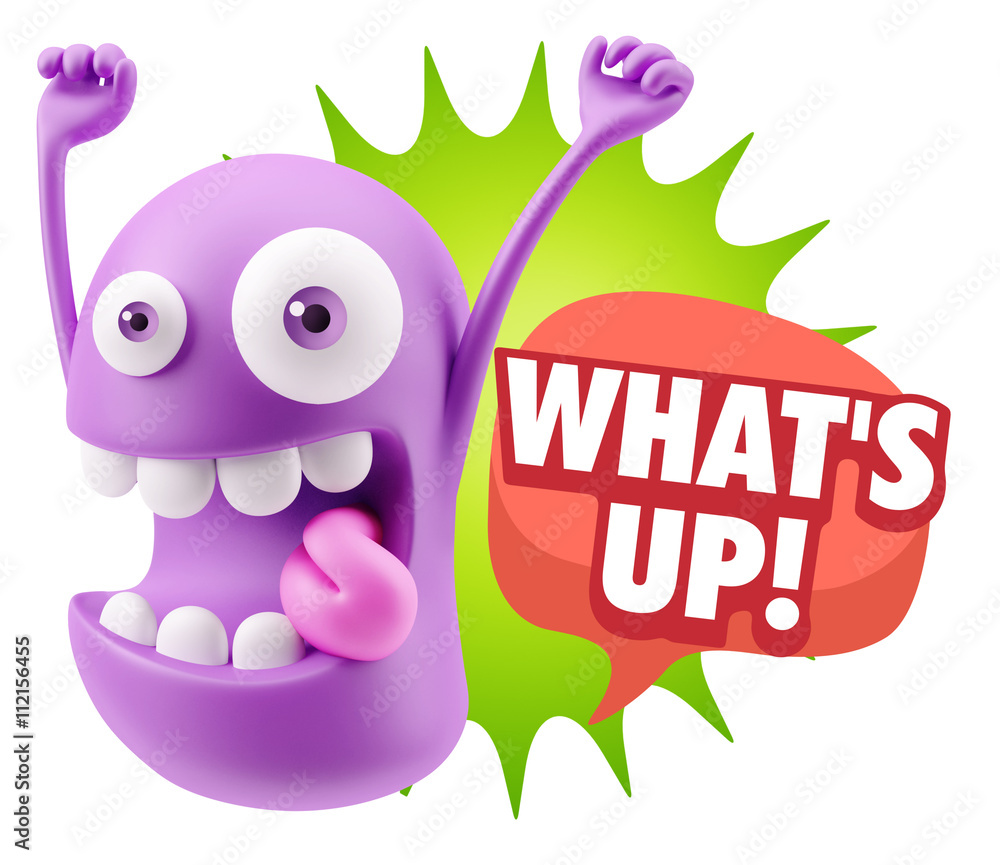 3d Rendering Smile Character Emoticon Expression saying What'S U 3d Rendering Smile Character Emoticon Expression saying What'S U