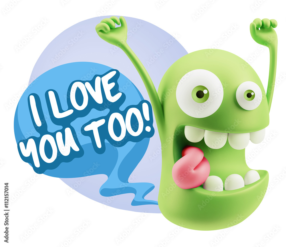 3d Illustration Laughing Character Emoji Expression saying I Lov 3d Illustration Laughing Character Emoji Expression saying I Lov