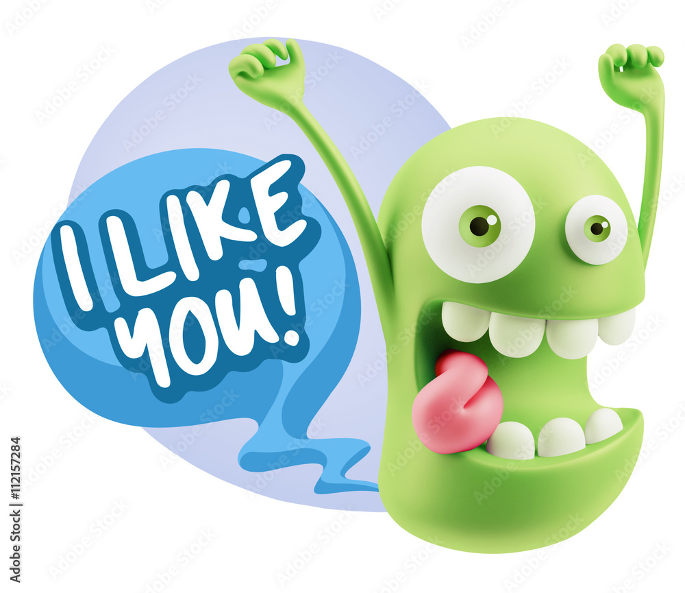 3d Illustration Laughing Character Emoji Expression saying I Lik 3d Illustration Laughing Character Emoji Expression saying I Lik