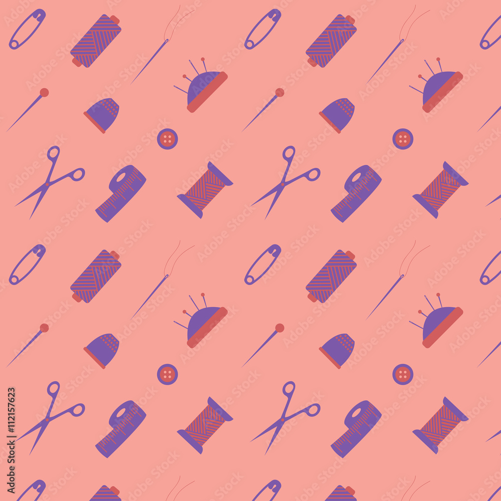 seamless vector pattern with sewing elements seamless vector pattern with sewing elements