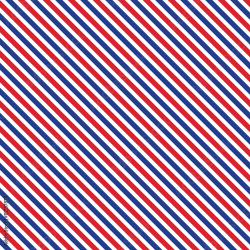 Patriotic red, white, blue geometric seamless pattern