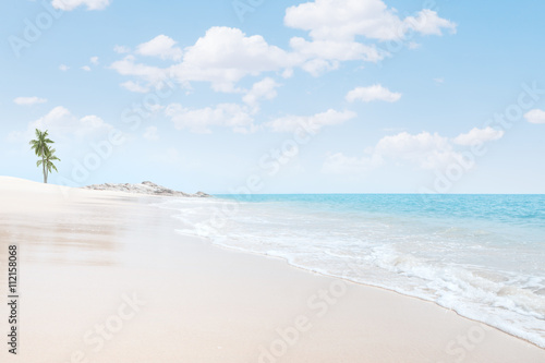 Wallpaper Mural View of nice tropical beach with some palms Torontodigital.ca