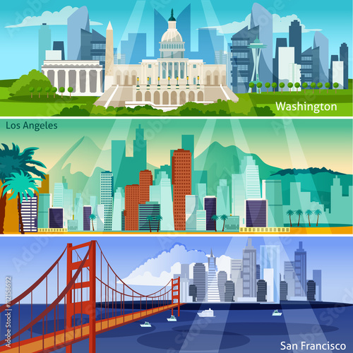 American Cityscapes Banners Set