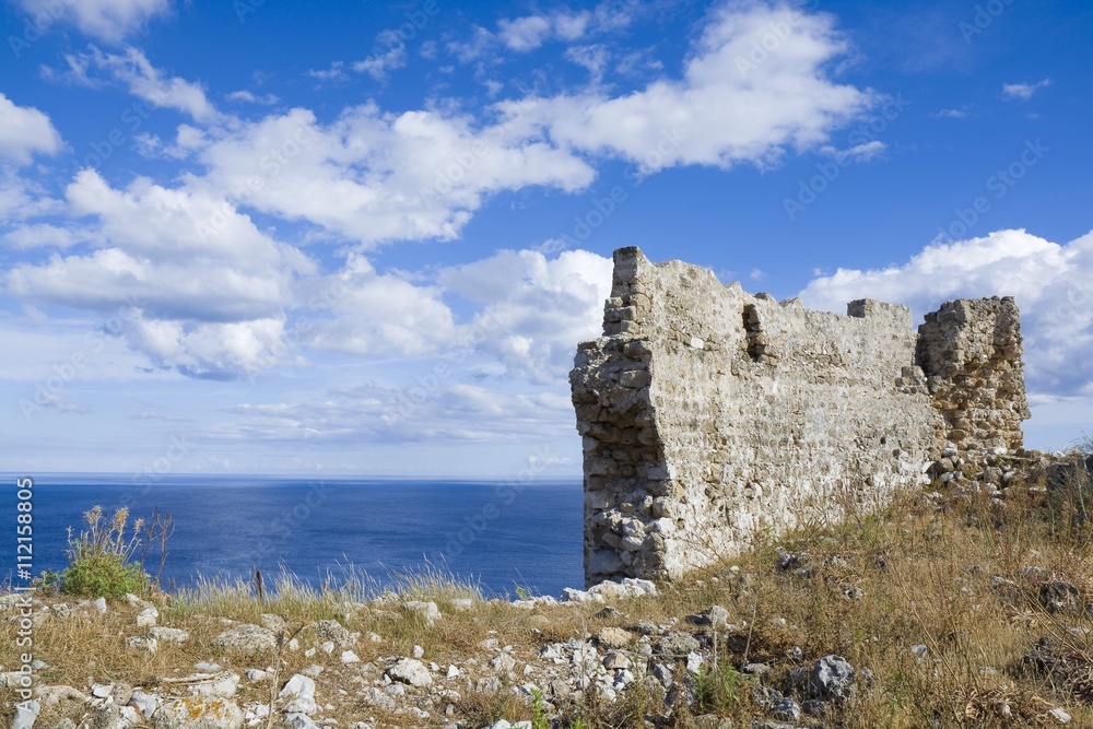 Feraklos castle in Haraki, Rhodes