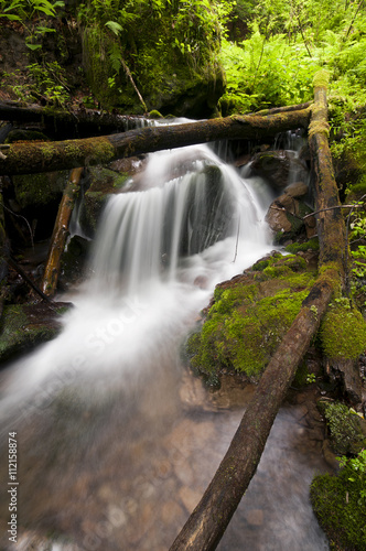 Водопад в лесу.