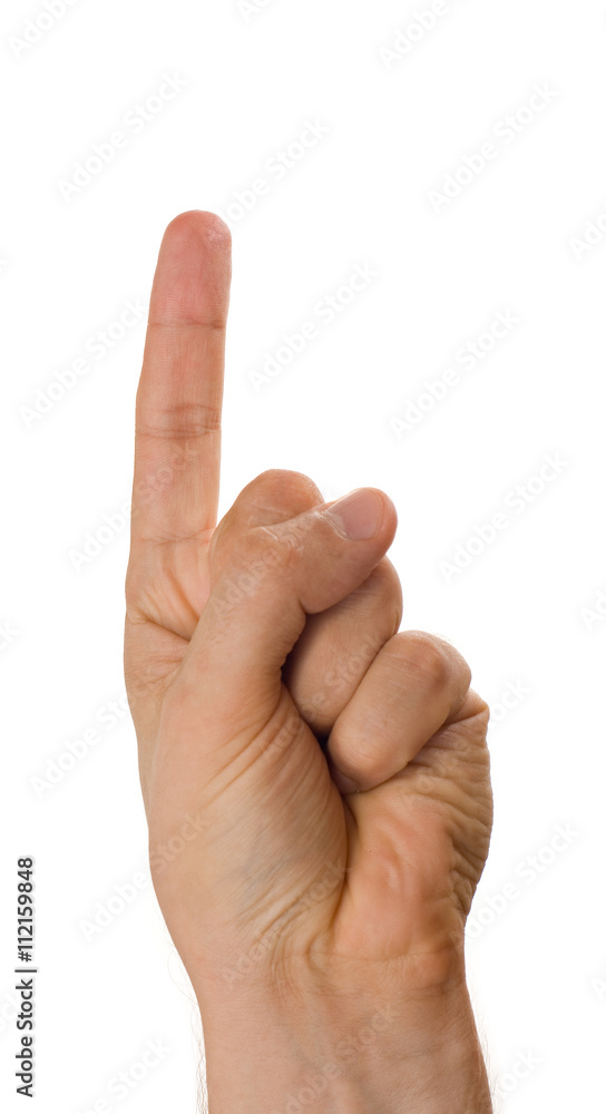 Pointing hand isolated on the white background Pointing hand isolated on the white background