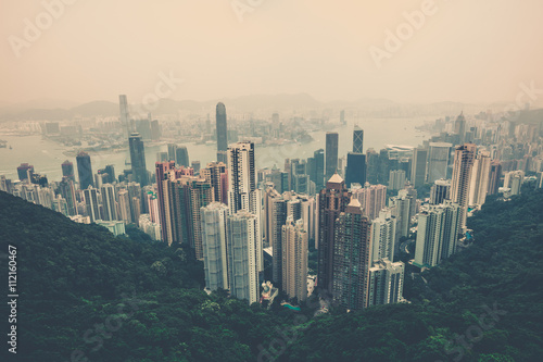 Hong Kong downtown view from Victoria peak