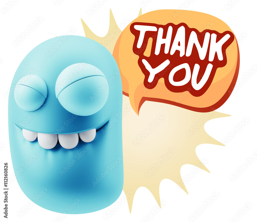 3d Illustration Laughing Character Emoji Expression saying Thank 3d Illustration Laughing Character Emoji Expression saying Thank
