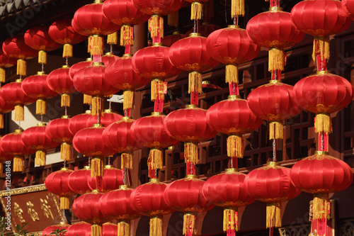 A wall of Red Lanterns for Chinese New Year
