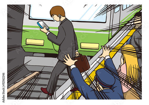 〝歩きスマホ〟のイメージイラスト