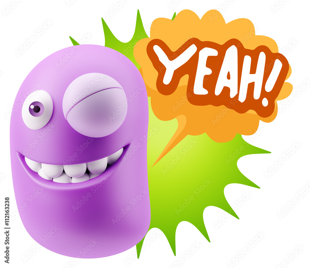 3d Illustration Laughing Character Emoji Expression saying Yeah 3d Illustration Laughing Character Emoji Expression saying Yeah