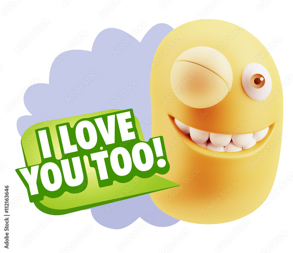 3d Illustration Laughing Character Emoji Expression saying I Lov 3d Illustration Laughing Character Emoji Expression saying I Lov