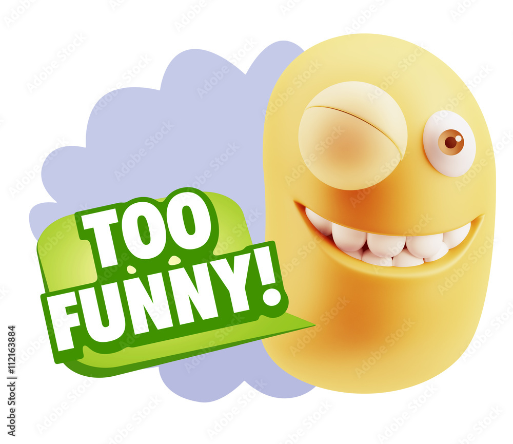 3d Rendering Smile Character Emoticon Expression saying Very Fun 3d Rendering Smile Character Emoticon Expression saying Very Fun