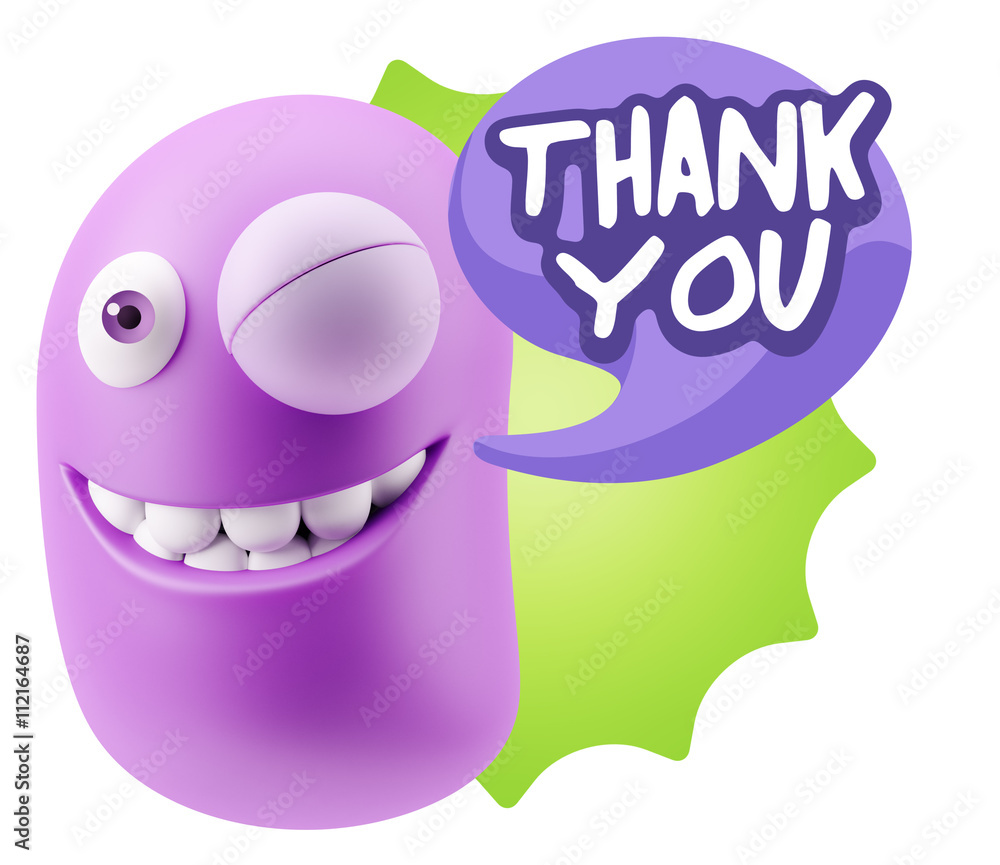 3d Illustration Laughing Character Emoji Expression saying Thank 3d Illustration Laughing Character Emoji Expression saying Thank