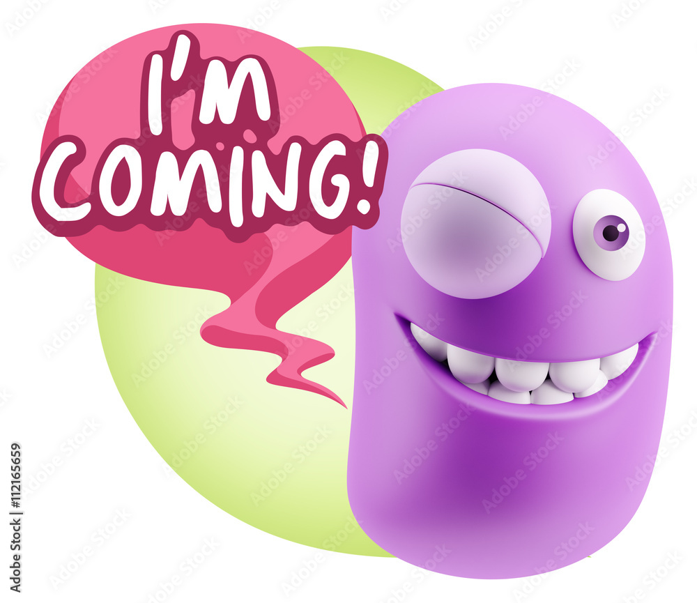 Obraz premium 3d Illustration Laughing Character Emoji Expression saying I'm C