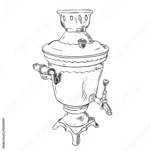 Vector sketch of Samovar