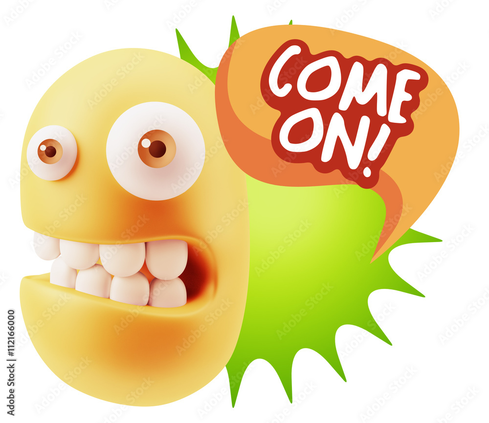 3d Illustration Laughing Character Emoji Expression saying Come 3d Illustration Laughing Character Emoji Expression saying Come