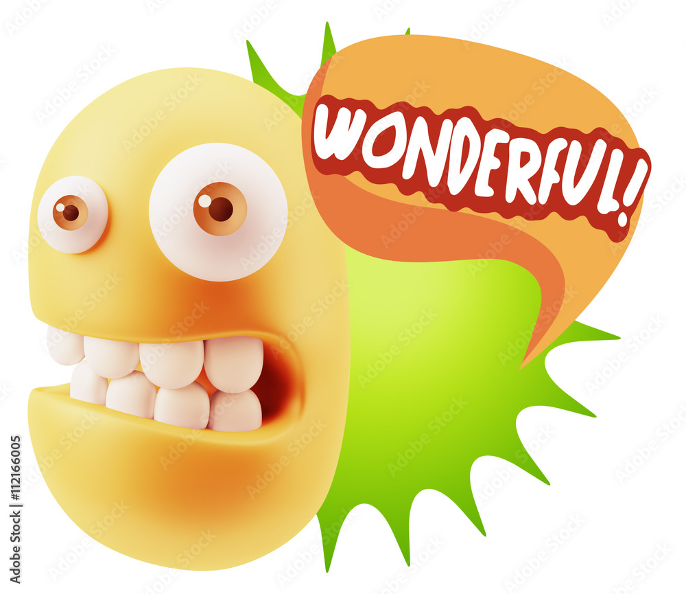 3d Rendering Smile Character Emoticon Expression saying Wonderfu 3d Rendering Smile Character Emoticon Expression saying Wonderfu